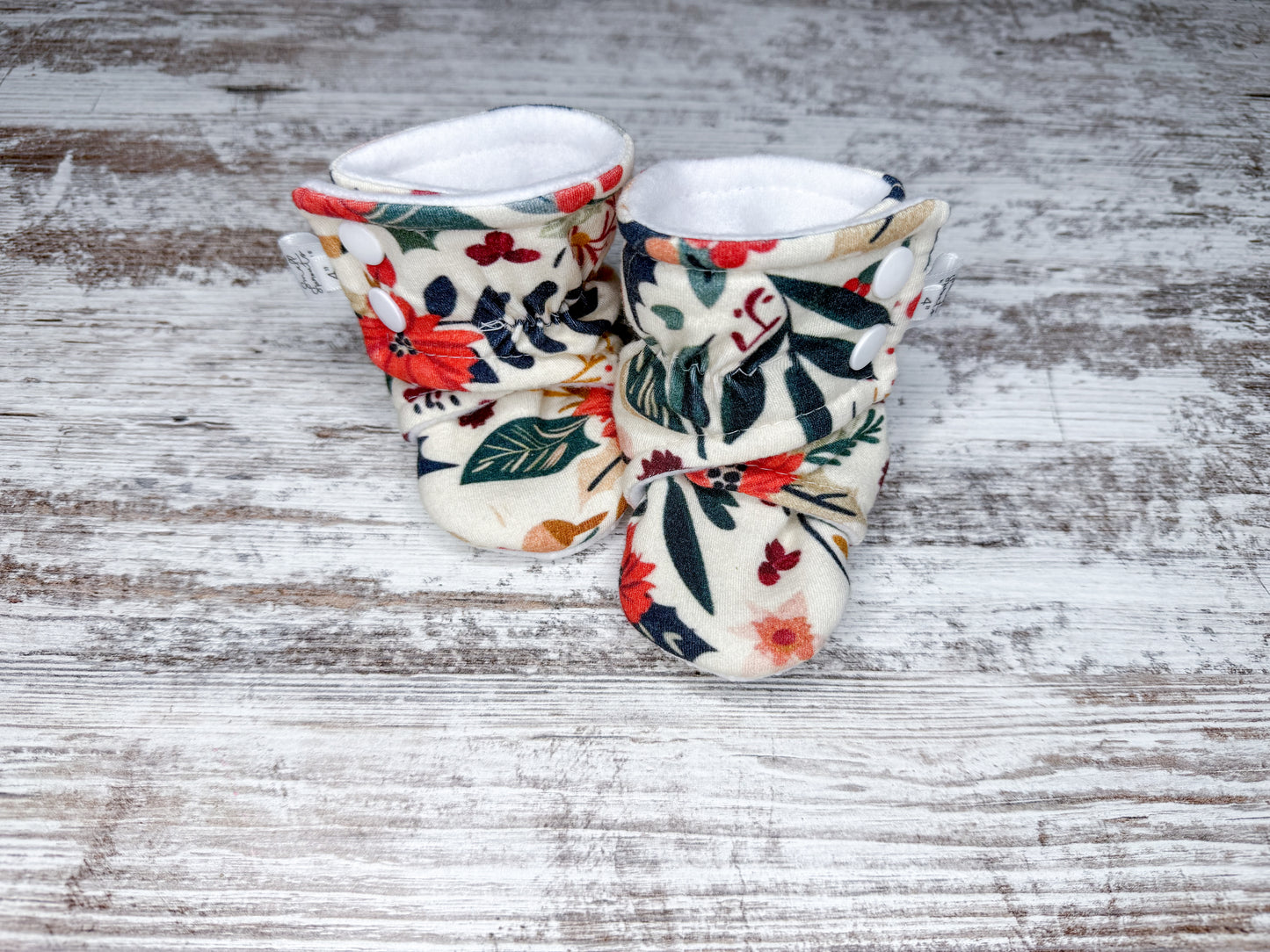 Wrap Booties-Pointsettias