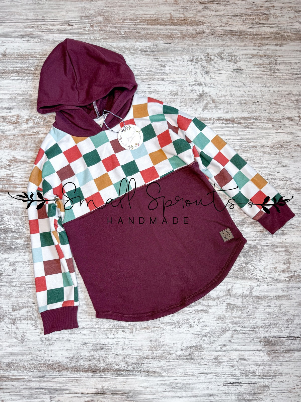 Hooded Tee-Christmas Checks