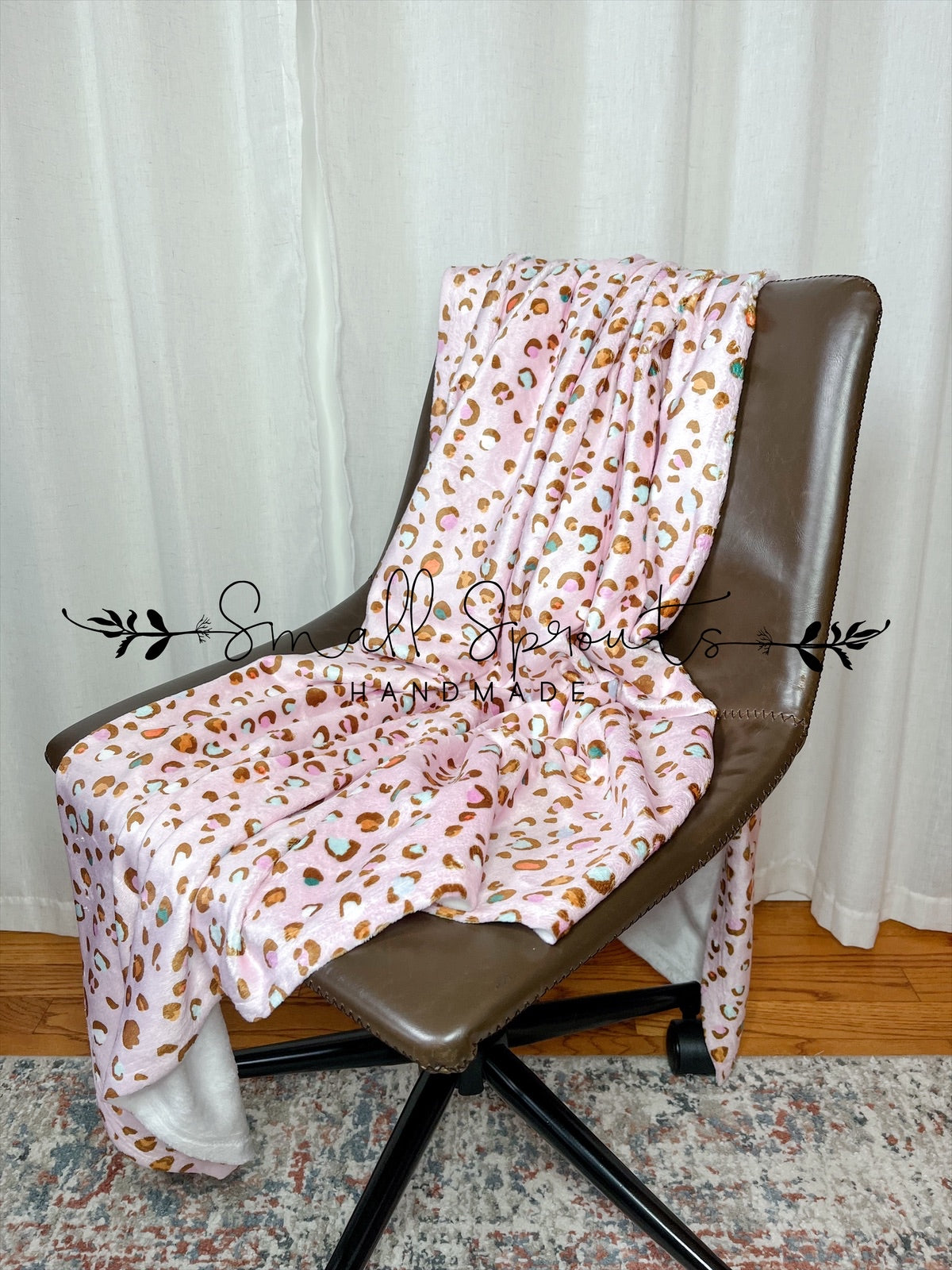 Minky Blanket 50”x60”-Bubblegum Leopard