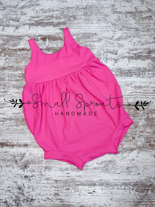 Bubble Romper-Neon Pink