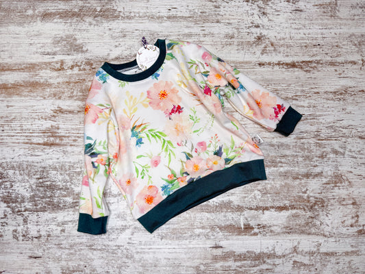 Lounge Sweatshirt-Pink Floral