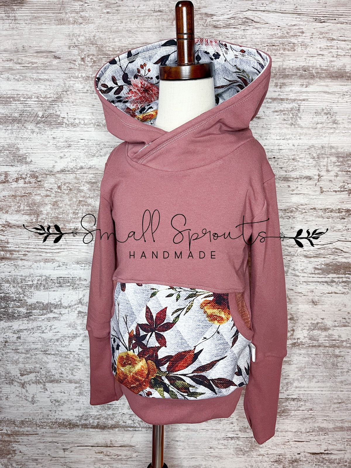 Grow With Me Hoodie-Quilted Floral