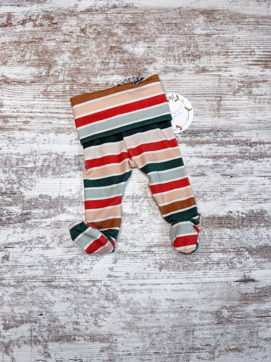 Cozy Footies-Christmas Stripes