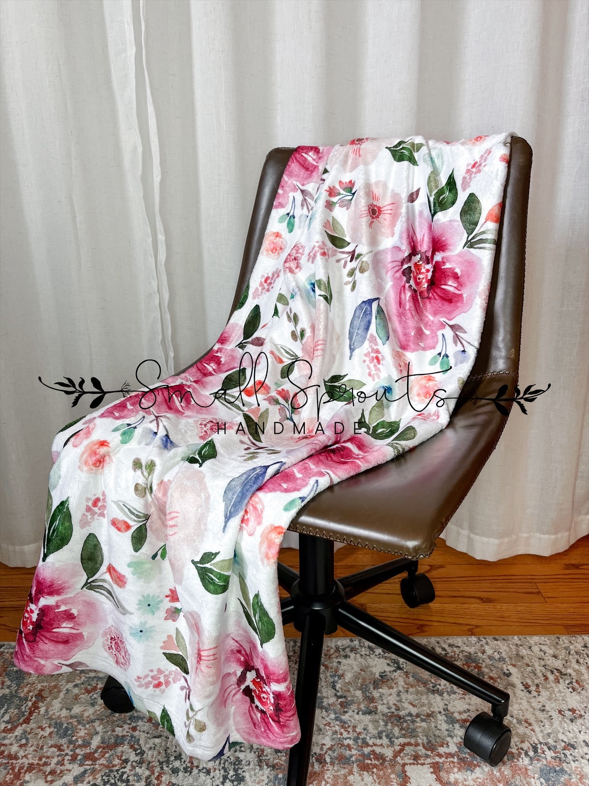 Minky Blanket 50”x60”-Tiger Floral