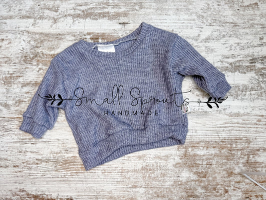 Lounge Sweatshirt-Waffle Denim