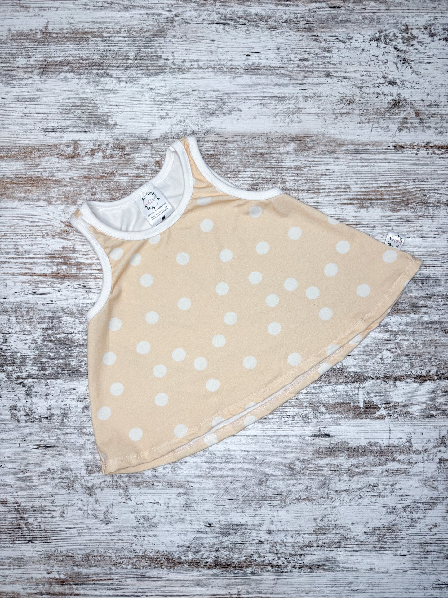 Swing Tank-Peach Polka Dots