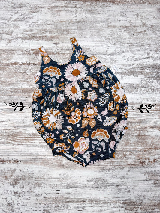 Bubble Romper-Dark Floral