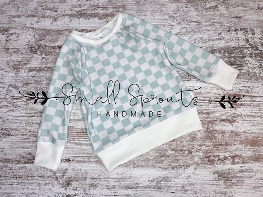 Raglan Sweatshirt-Spring Checks