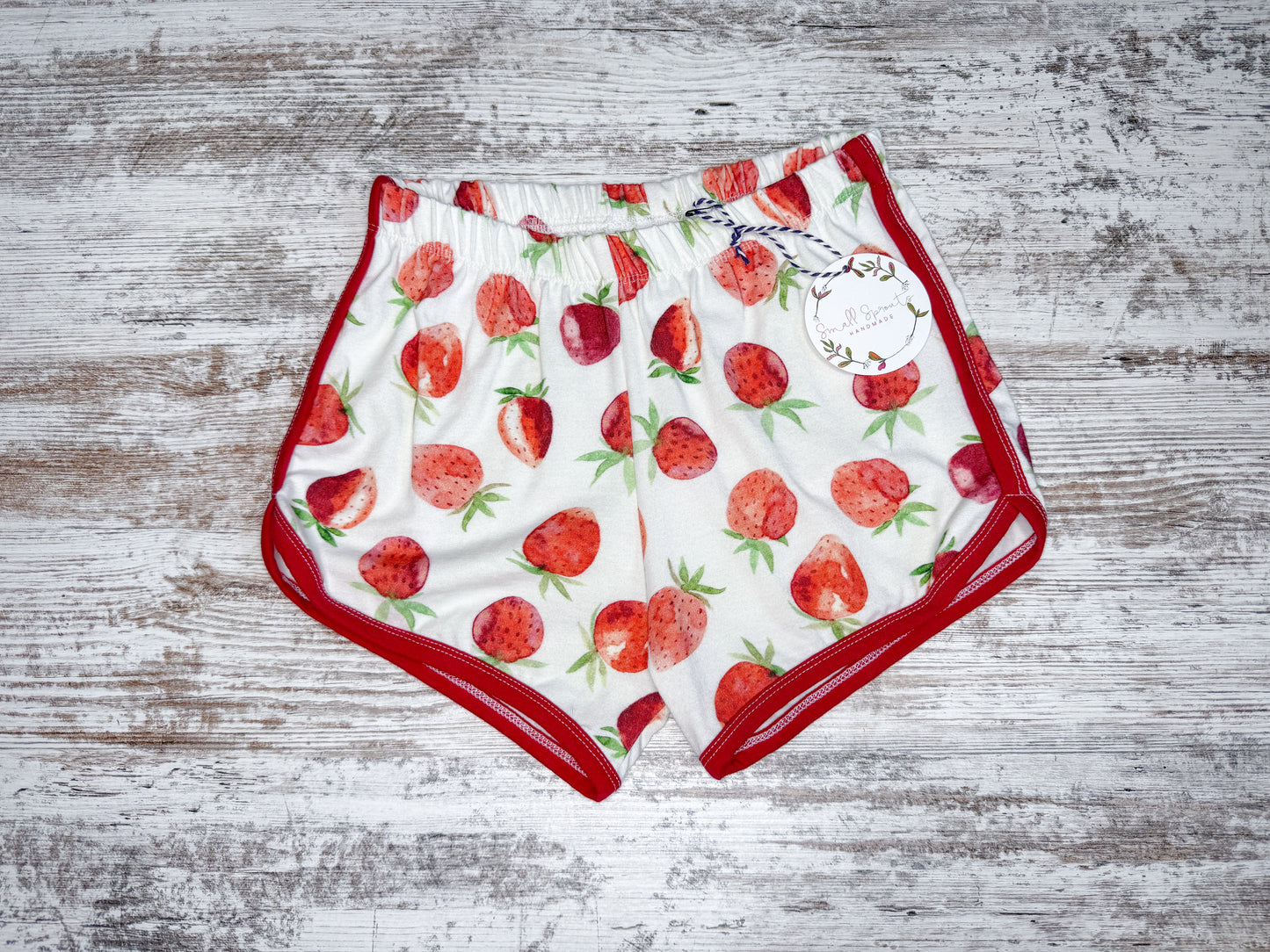 Track Shorts-Strawberries