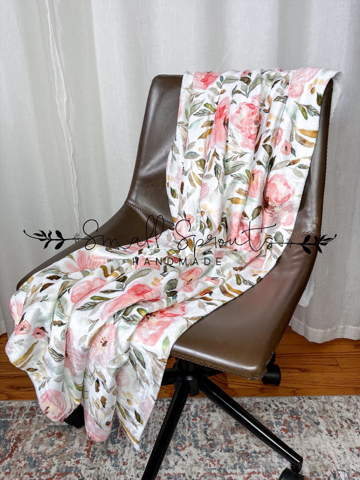 Minky Blanket 50”x60”-Watercolor Floral