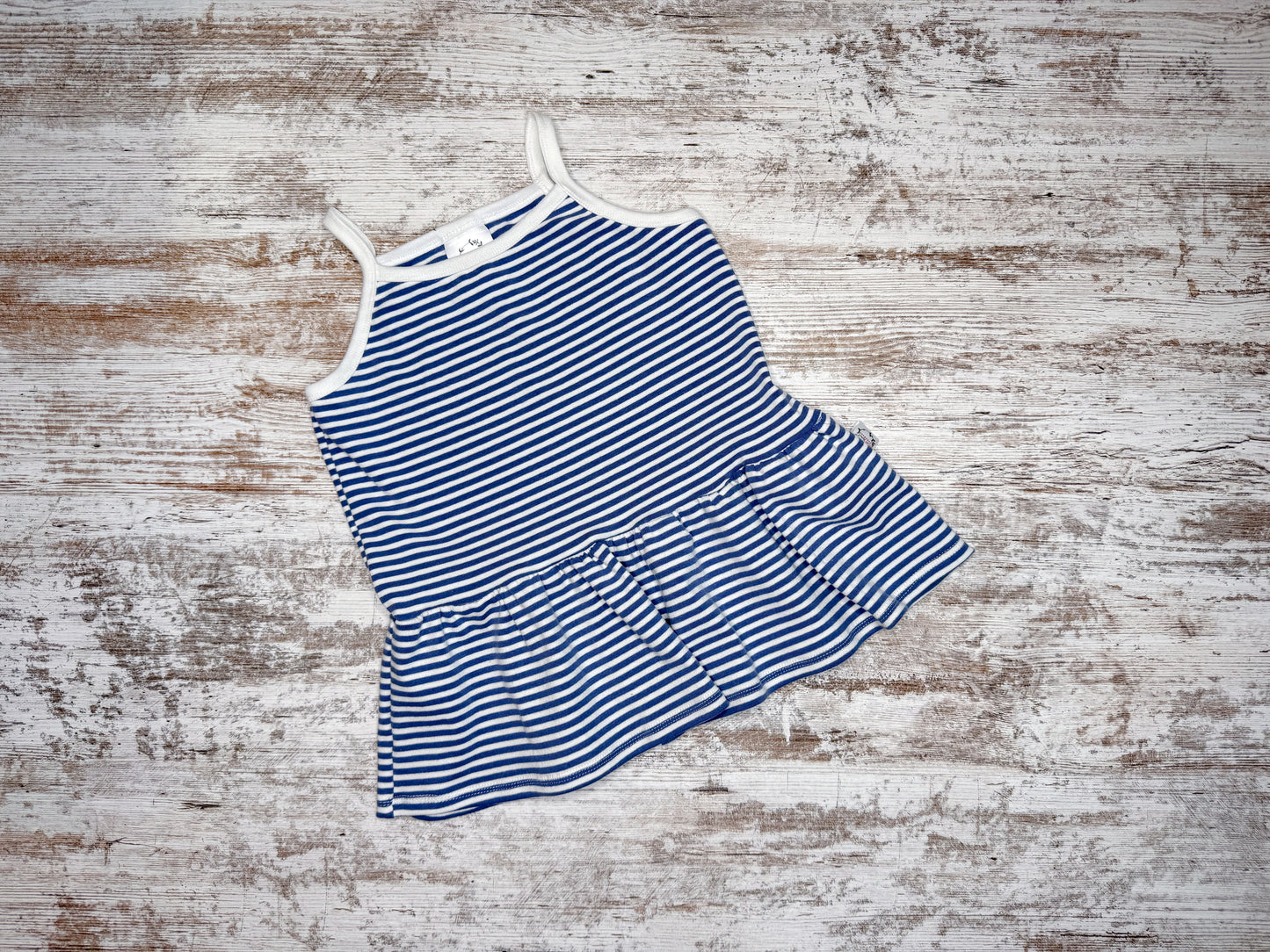 Cami Peplum-Navy Stripes