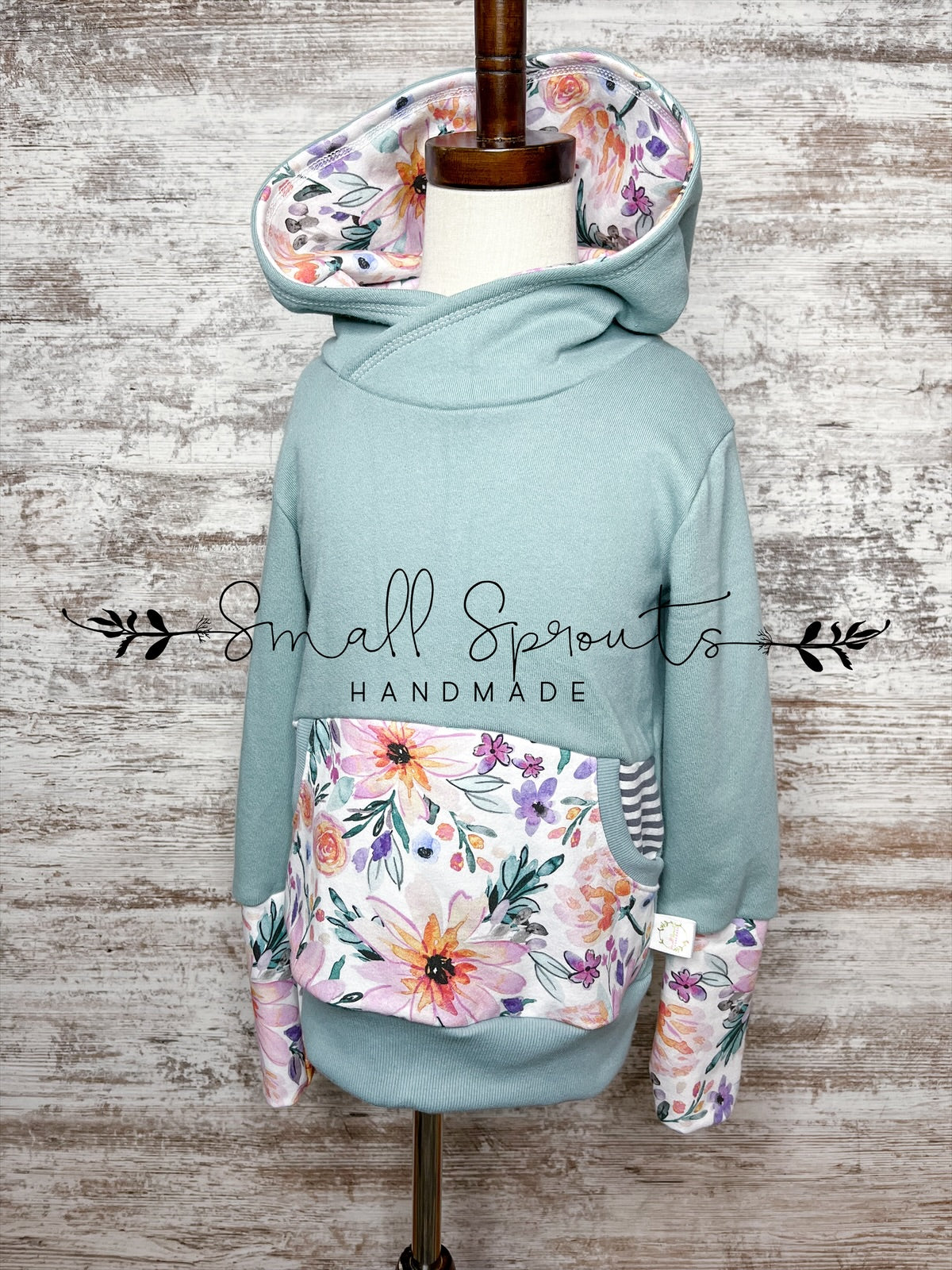 Grow With Me Hoodie-Watercolor Floral