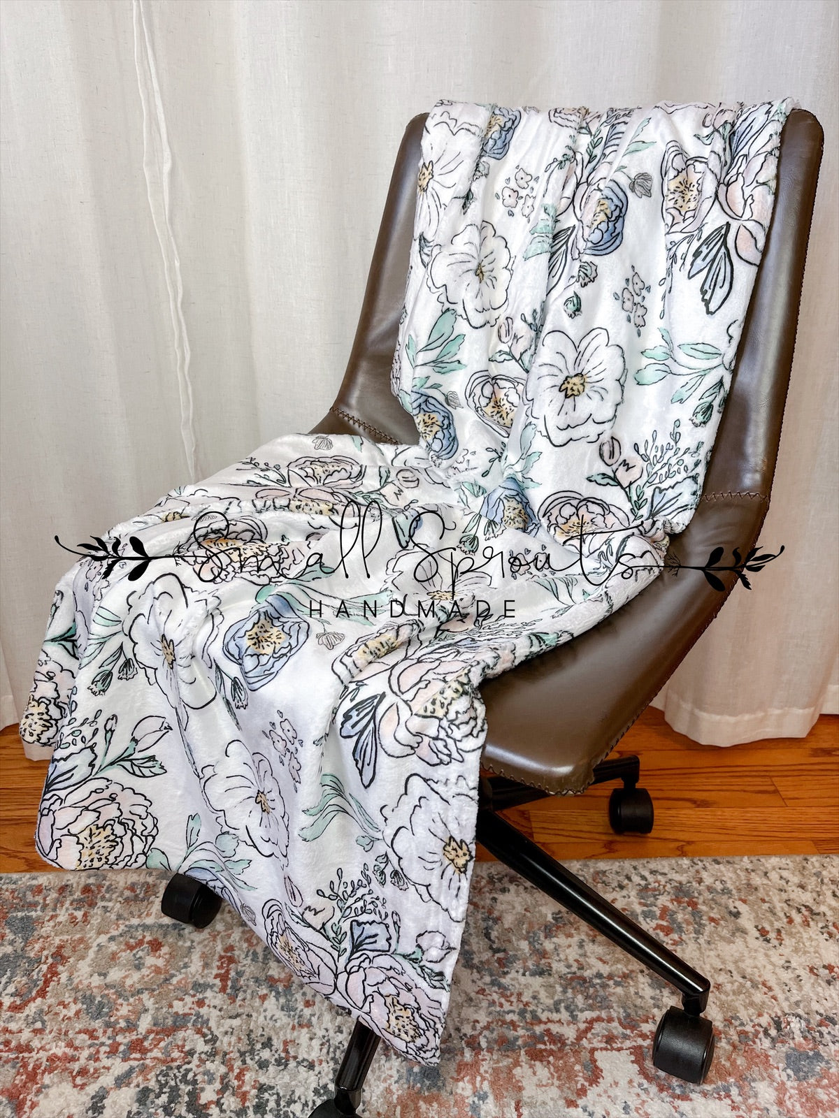 Minky Blanket 50”x60”-Penelope Floral