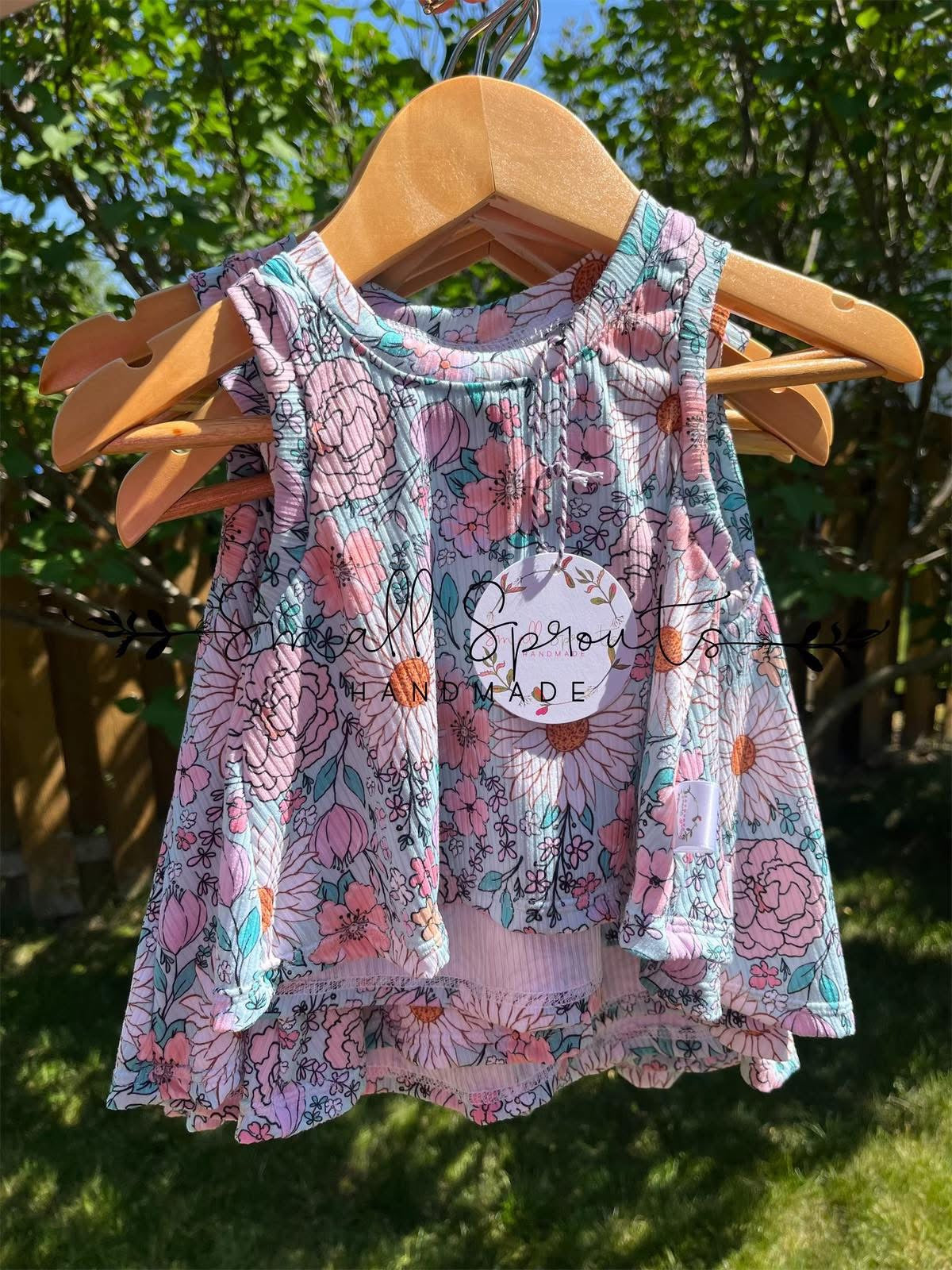 Swing Tank-Aqua Floral