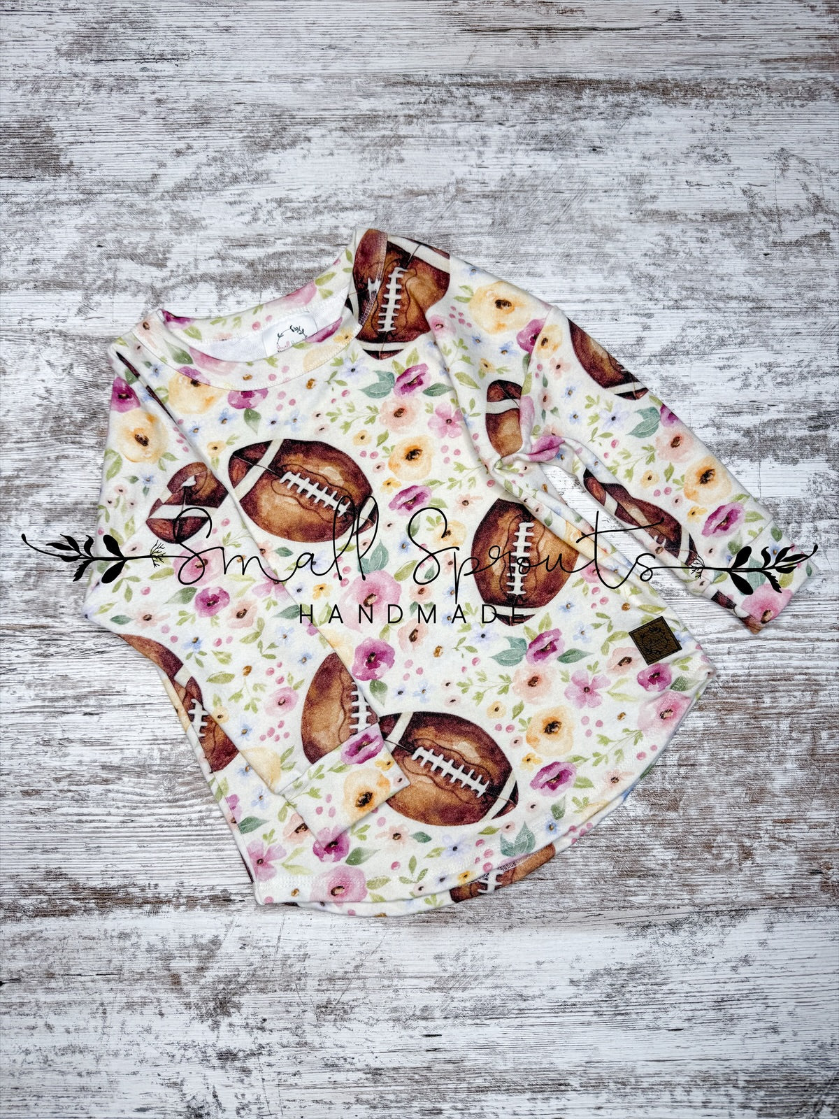 Dolman Tee-Floral Footballs
