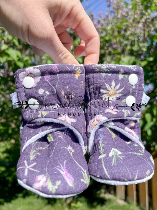 Wrap Booties-Purple Floral